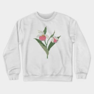 Minnesota State Flower Pink And White Lady's Slipper Crewneck Sweatshirt